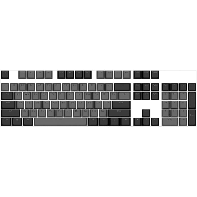 Dark Project KS-46 tastaturtaster (keycaps) PBT, ENG/RU/UA, grå/sort