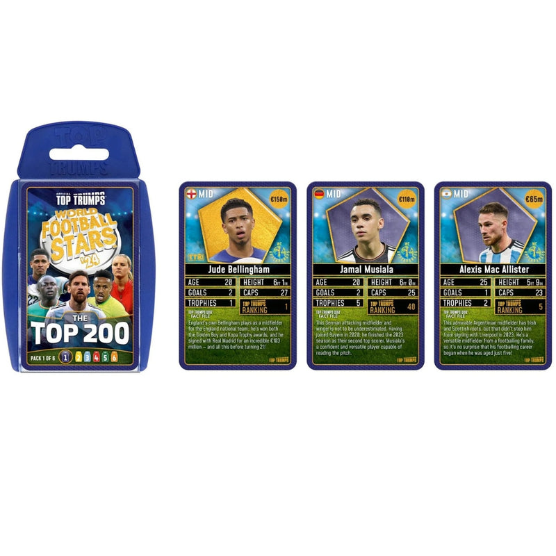 Top Trumps TT-BOX - startsæt World Football Stars Top 200 (engelsk)