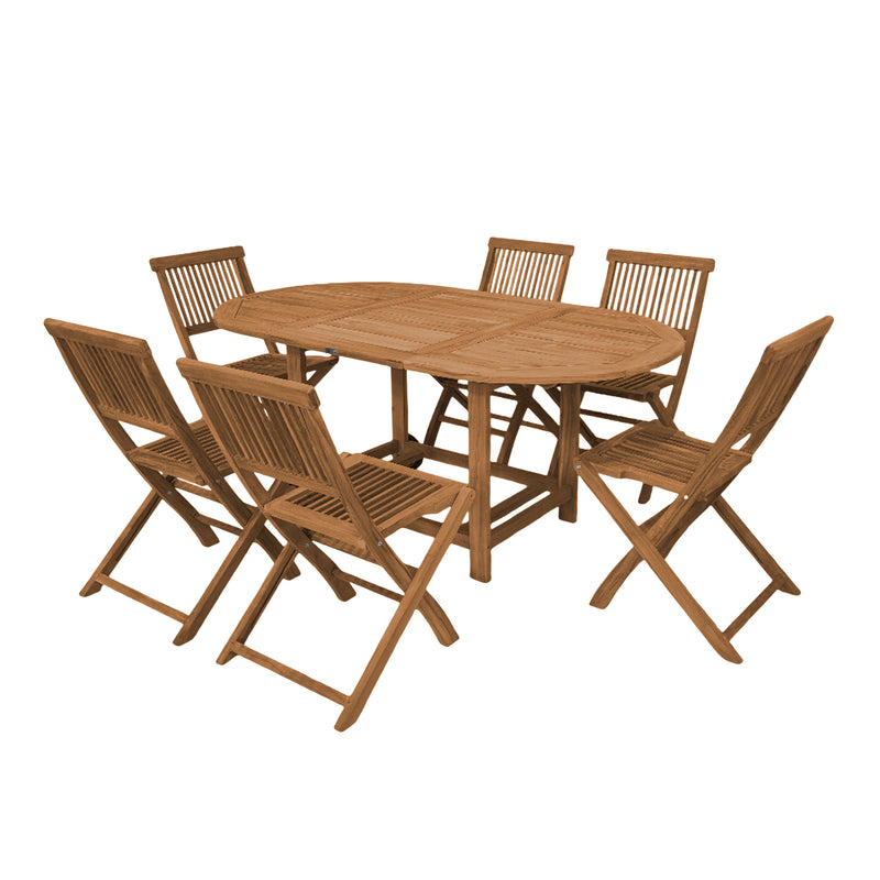 AXI Jadi sammenklappeligt Teak  Havesæt med 6 stole