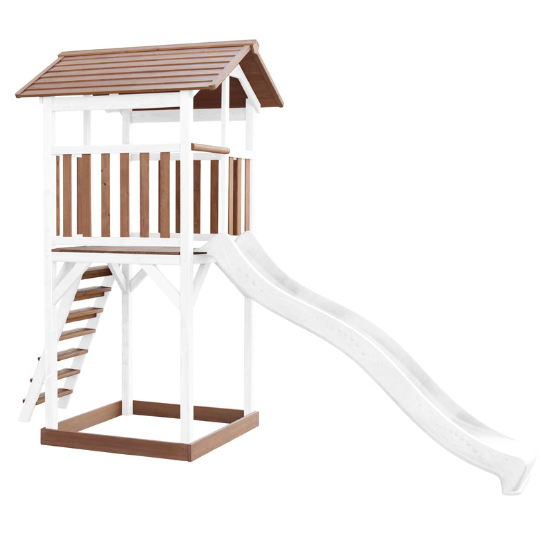 AXI Beach Tower Legetårn Brun/Hvid - Hvid Rutsjebane