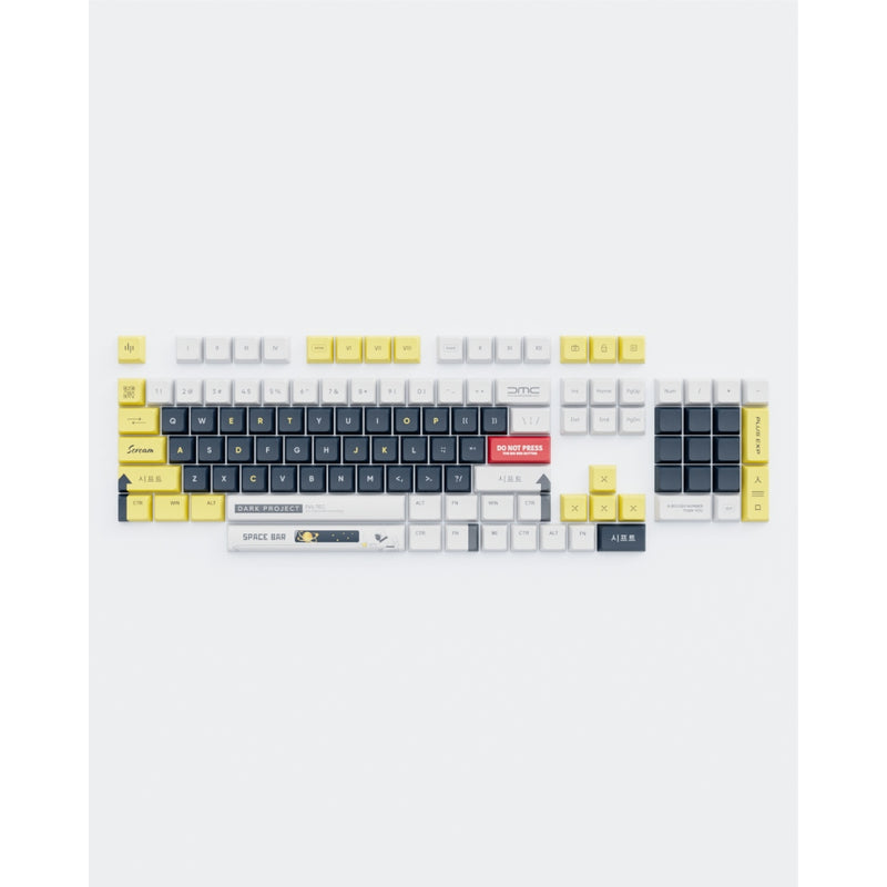 Dark Project KS-2036 PBT tastaturtaster (keycaps), ENG hvid/gul