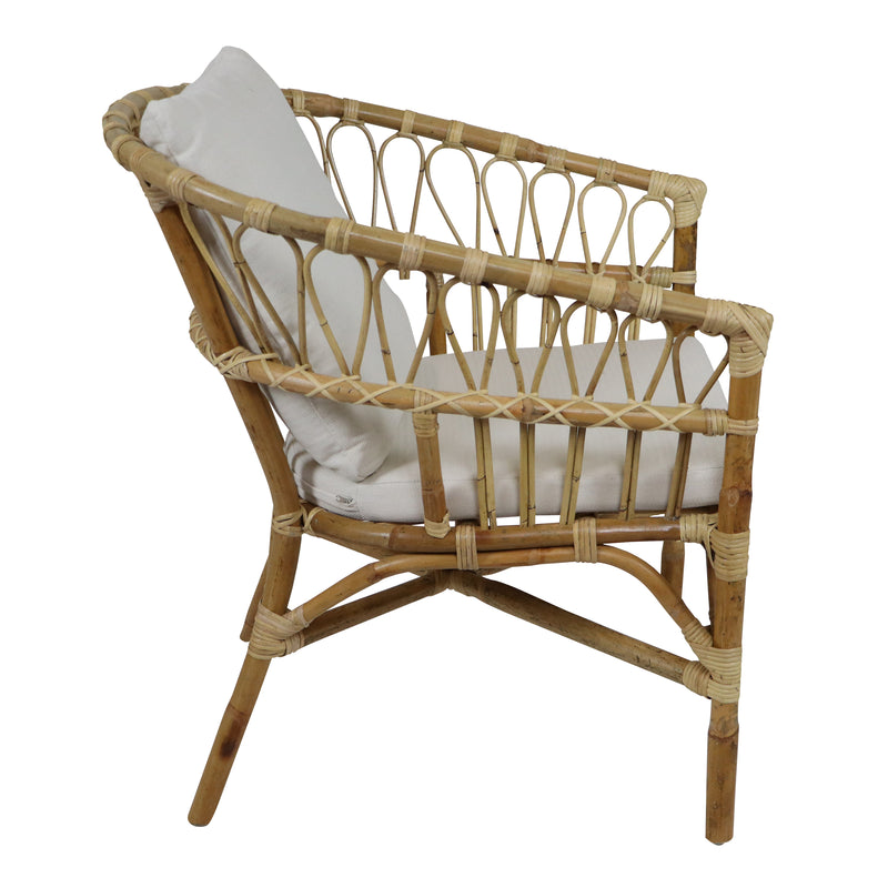 AXI Mary Rattan Loungesæt – 4 dele med sofa, bord og 2 stole Natur/hvid