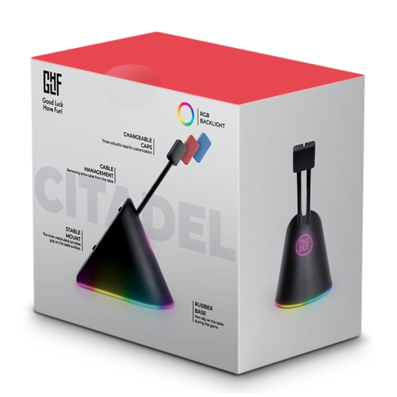 FragON - Citadel RGB musebungee med 3 farvede clips, sort