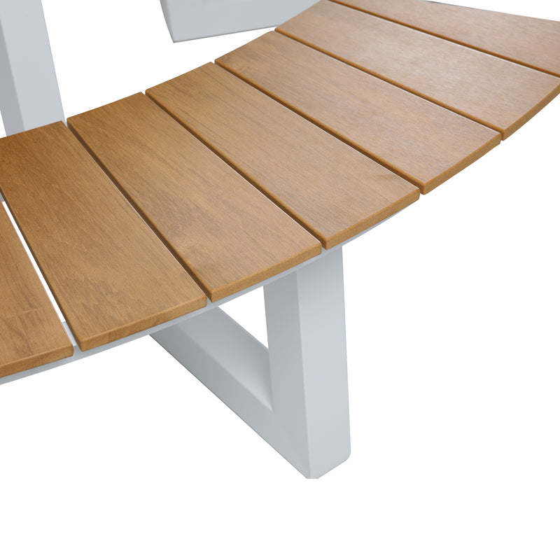 AXI Taco Picnicbord med 2 bænke Rundt - Hvid/Teak-look Polywood