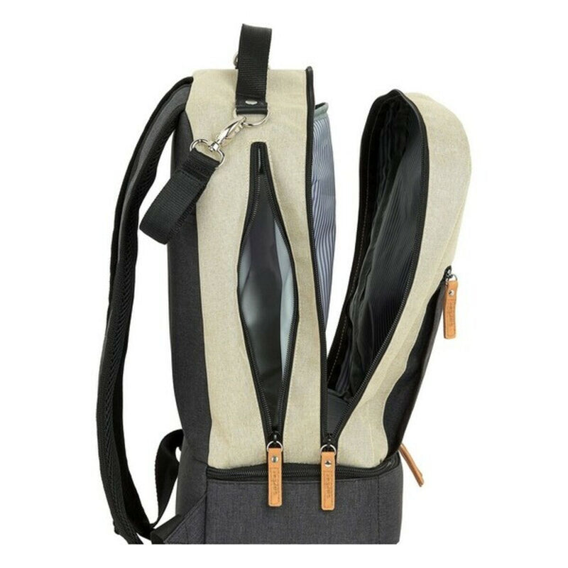 Sportstaske med skoholder Safta M883 Beige Mørkegrå 15 L
