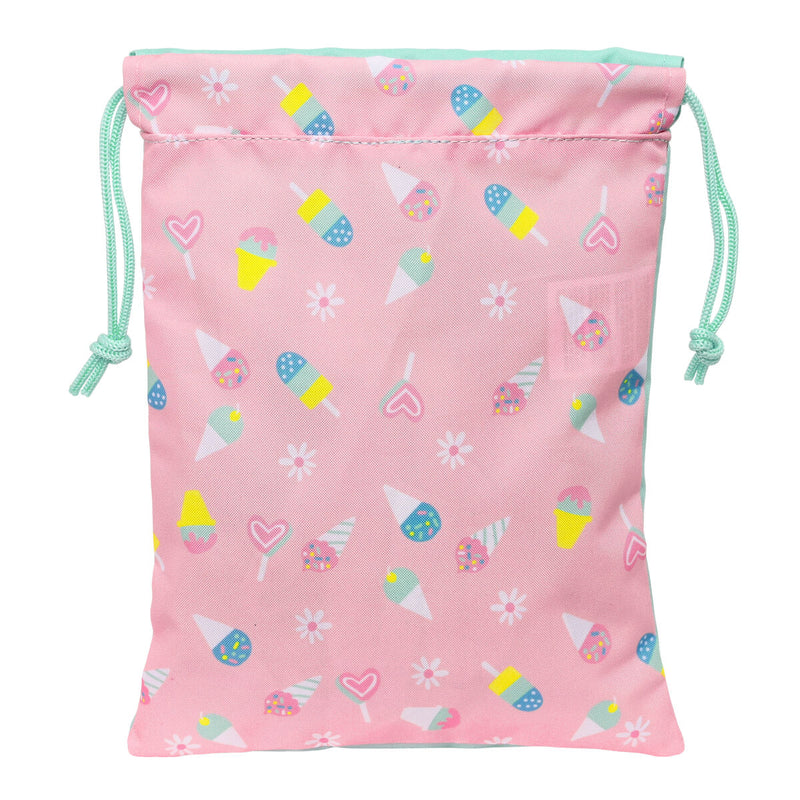 Madkasse med tilbehør Peppa Pig Ice cream sæk (sack) 20 x 25 x 1 cm Pink Mint