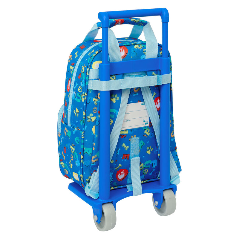 Skolerygsæk med Hjul The Paw Patrol Pups rule Blå 20 x 28 x 8 cm