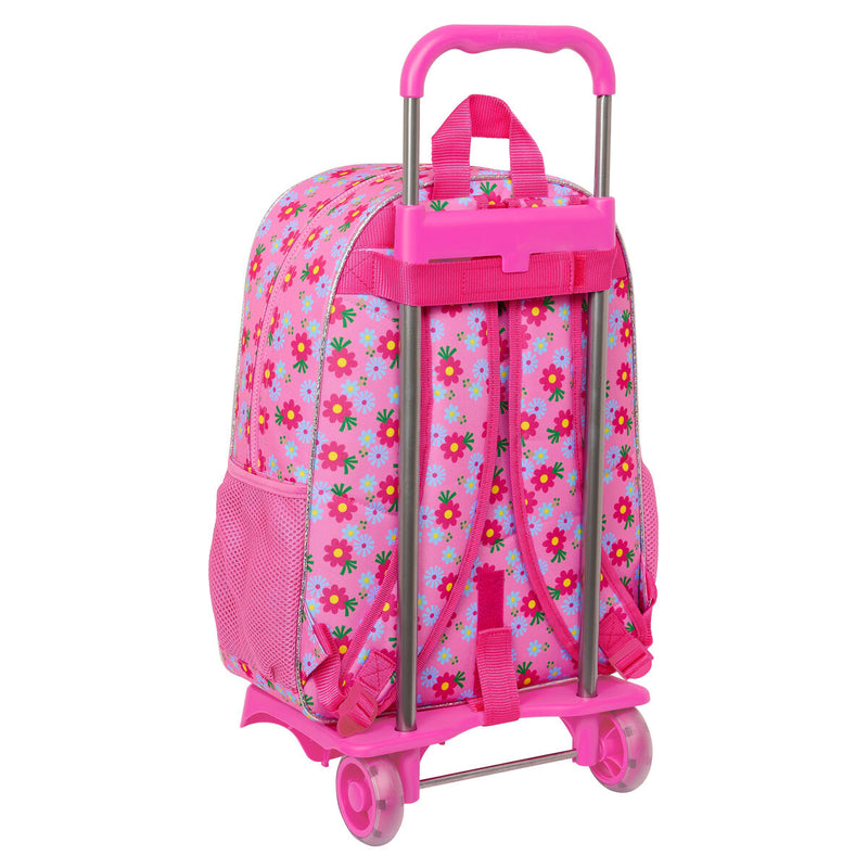Skolerygsæk med Hjul Trolls Pink 33 x 42 x 14 cm