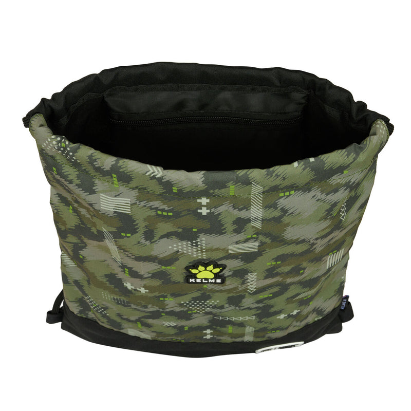 Rygsæk med Snore Kelme Travel Sort Grøn 35 x 40 x 1 cm