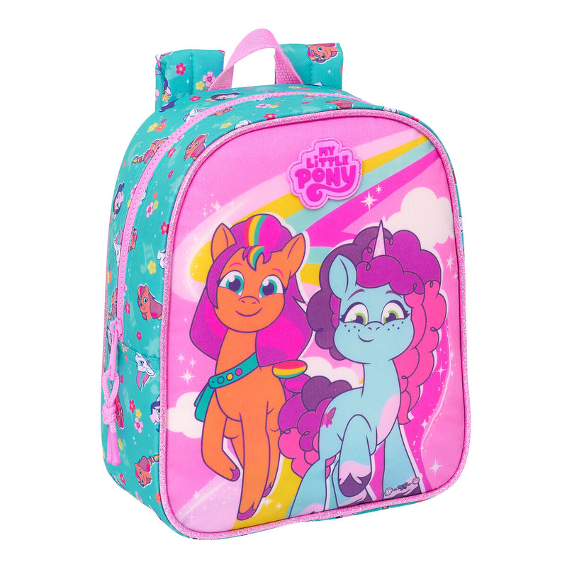 Skoletaske My Little Pony Magic Pink Turkisblå 22 x 27 x 10 cm