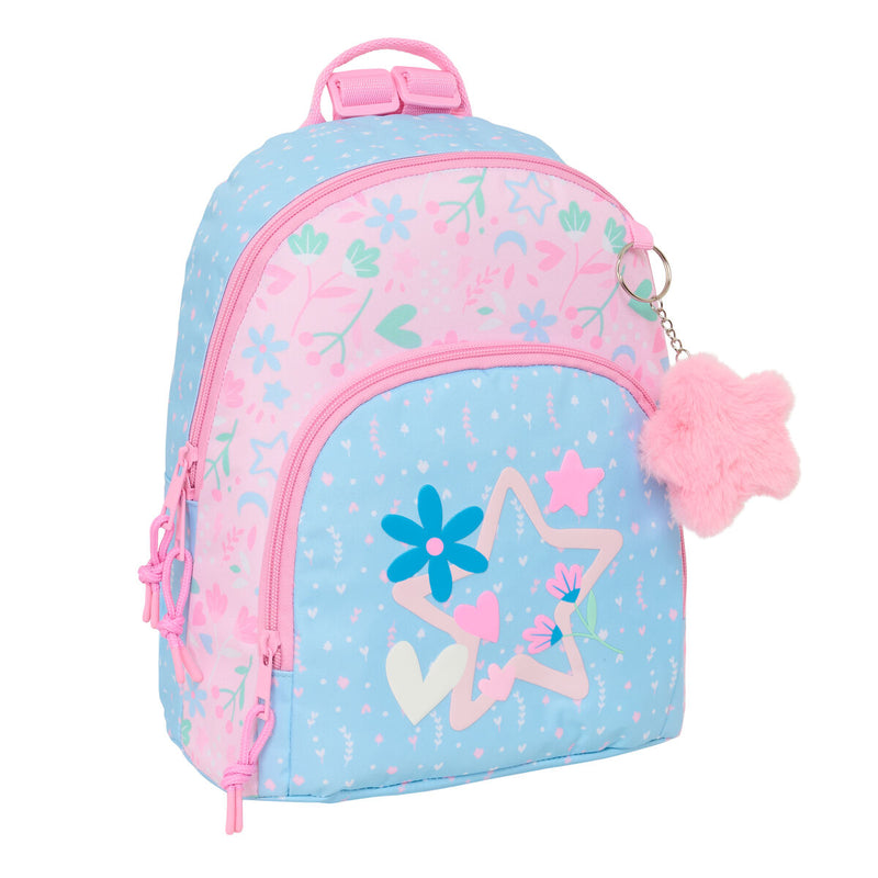 Rygsæk BlackFit8 Smile Pink Lyseblå 25 x 30 x 13 cm Mini