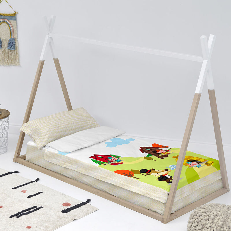 Vatteret sengetøj med lynlås HappyFriday Mr Fox Piggys Multifarvet 42 x 20 x 50 cm