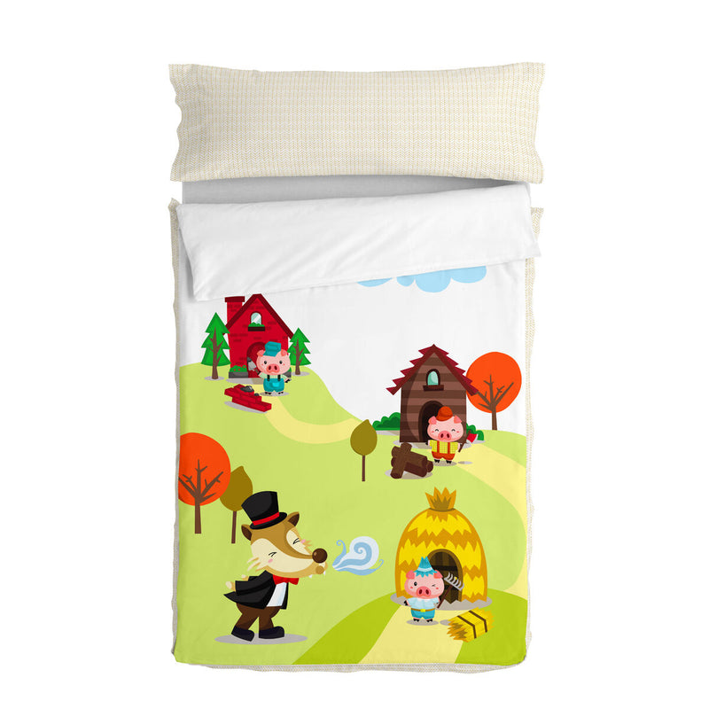 Vatteret sengetøj med lynlås HappyFriday Mr Fox Piggys Multifarvet 42 x 20 x 50 cm