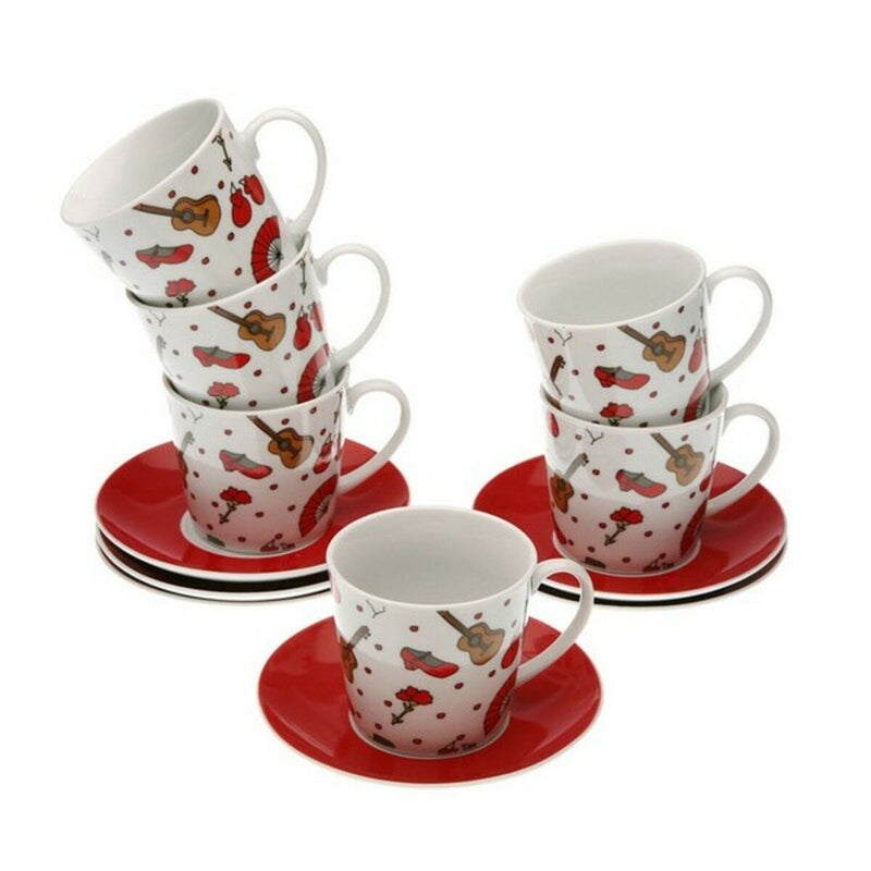 Dele kaffekopsæt Versa Porcelæn (6 Dele)