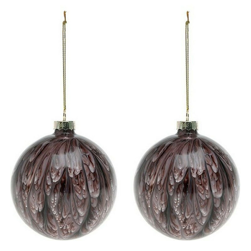 Julekugler (2 pcs) 113572 Brun Rød 8 cm (2 enheder)