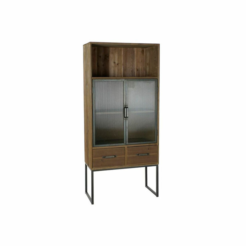 Skab DKD Home Decor Sort Træ Metal Krystal (70 x 34.5 x 160 cm)