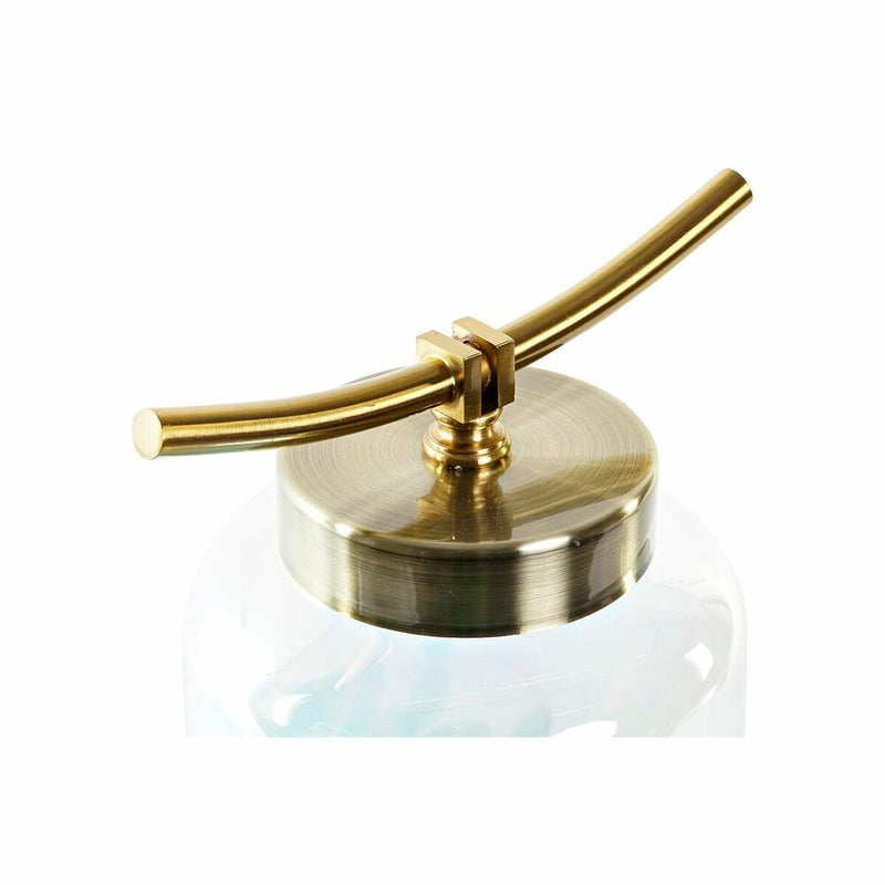 Vase DKD Home Decor Blå Gylden Metal Krystal Middelhavet 19 x 15 x 33 cm
