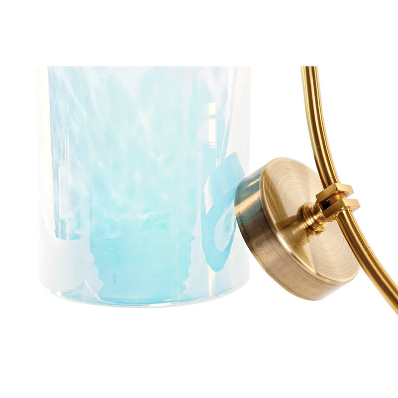 Vase DKD Home Decor Blå Gylden Metal Krystal Middelhavet 19 x 15 x 33 cm