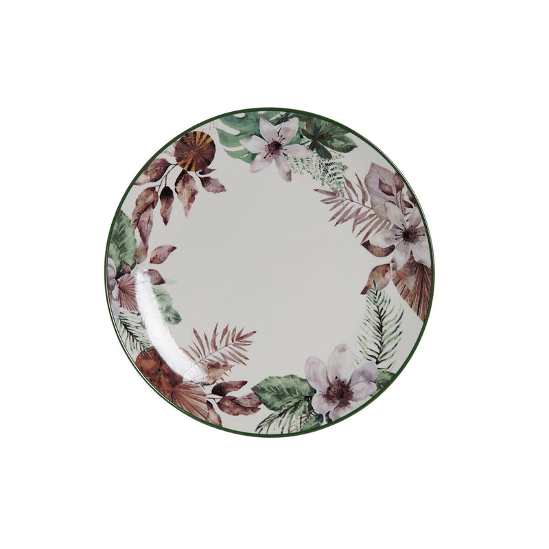Plosek krožnik DKD Home Decor Cvetlice Porcelæn (27 x 27 x 2 cm)