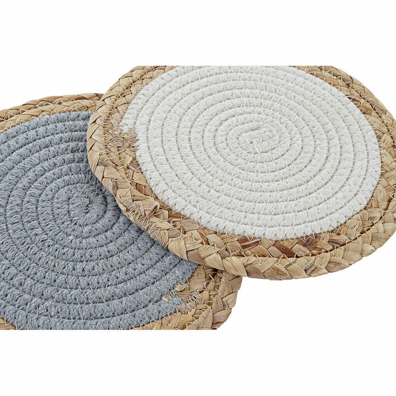Dækkeserviet DKD Home Decor Individuel Bomuld Fiber (20 x 20 x 1 cm) (2 enheder)