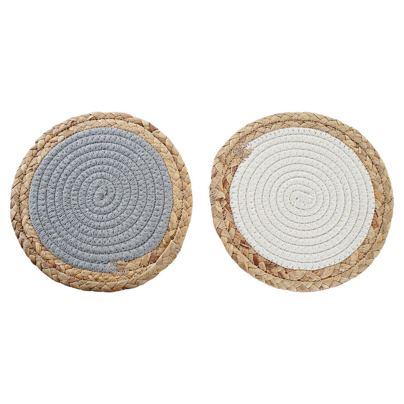 Dækkeserviet DKD Home Decor Individuel Bomuld Fiber (20 x 20 x 1 cm) (2 enheder)