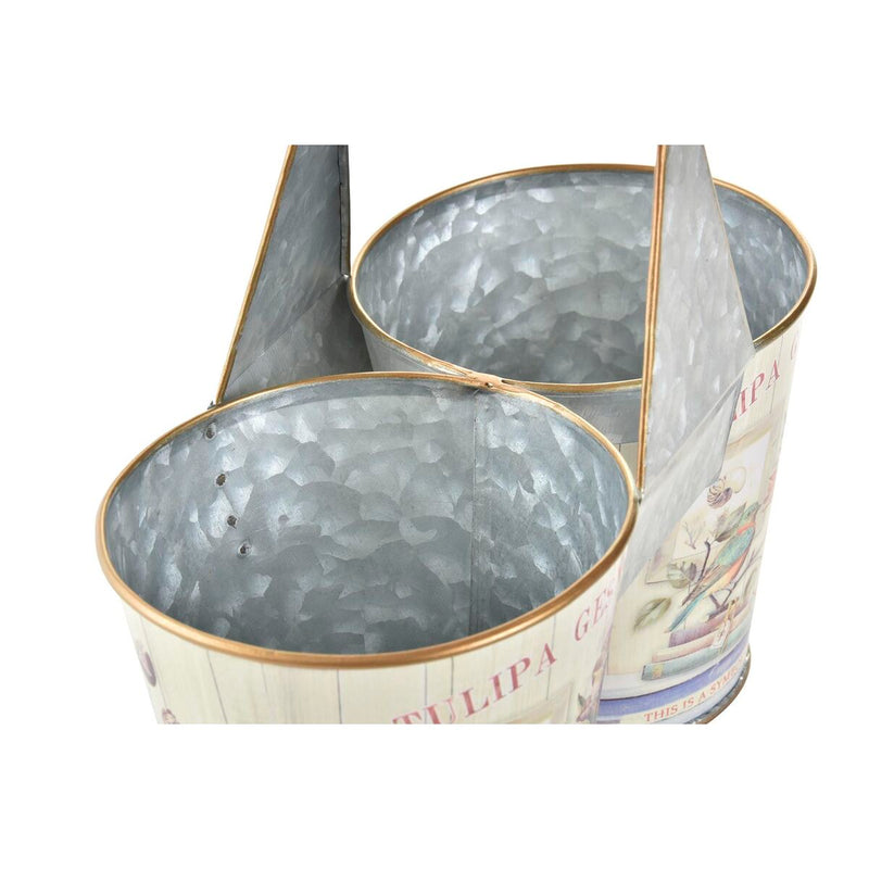 Urtepotte DKD Home Decor Pink Metal Shabby Chic 24 x 12 x 23 cm