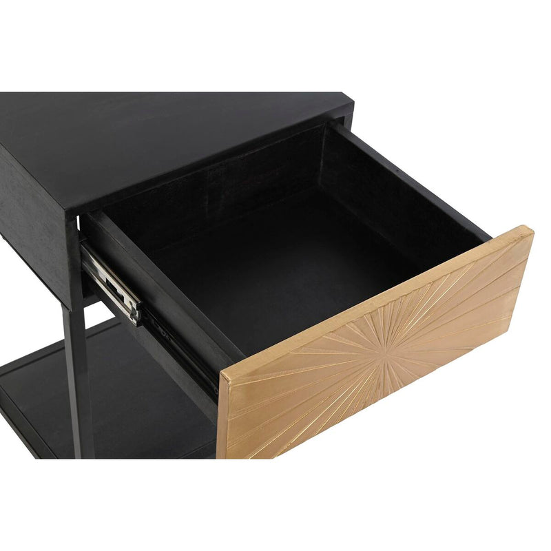 Natbord DKD Home Decor Gylden 35 x 40 x 55 cm Sort Metal Træ