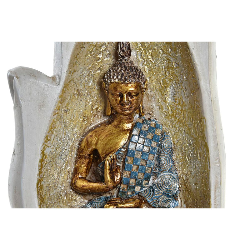 Dekorativ figur DKD Home Decor Grå Gylden Buddha Harpiks (10 x 7,2 x 20,9 cm) (2 enheder)