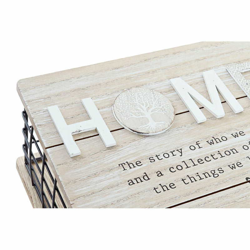 Dekorativ boks DKD Home Decor Sort Natur Metal Træ MDF