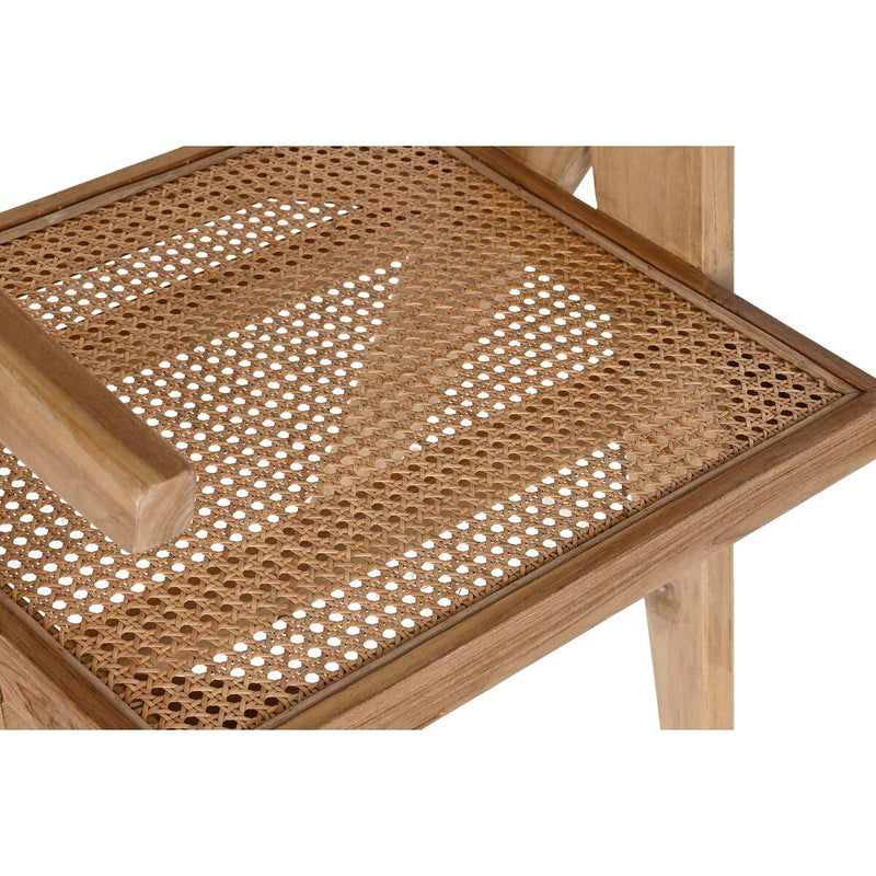 Spisebordsstol DKD Home Decor Natur Teak Spanskrør (58 x 56 x 82 cm)