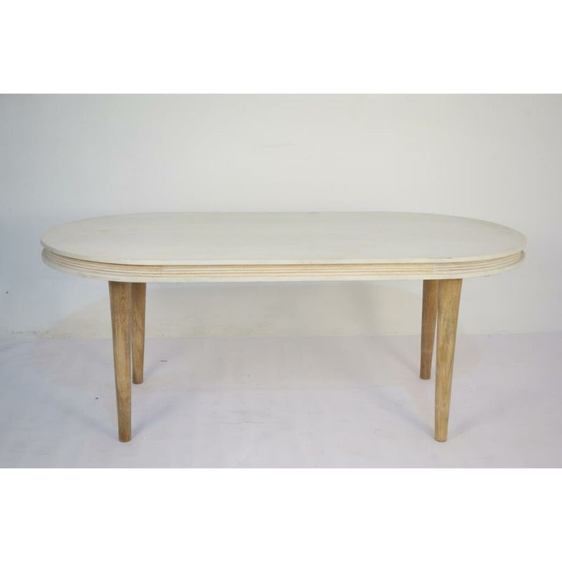 Spisebord DKD Home Decor Hvid Gylden Kobber Mangotræ 180 x 90 x 76 cm