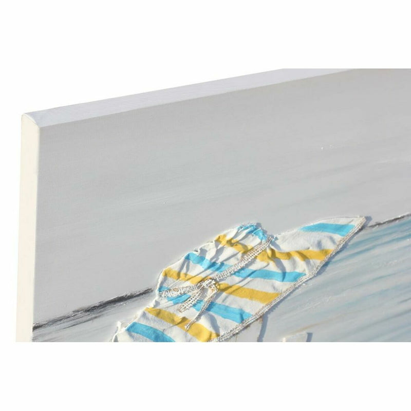 Lærred DKD Home Decor Lærred Træ MDF 90 x 2,5 x 60 cm