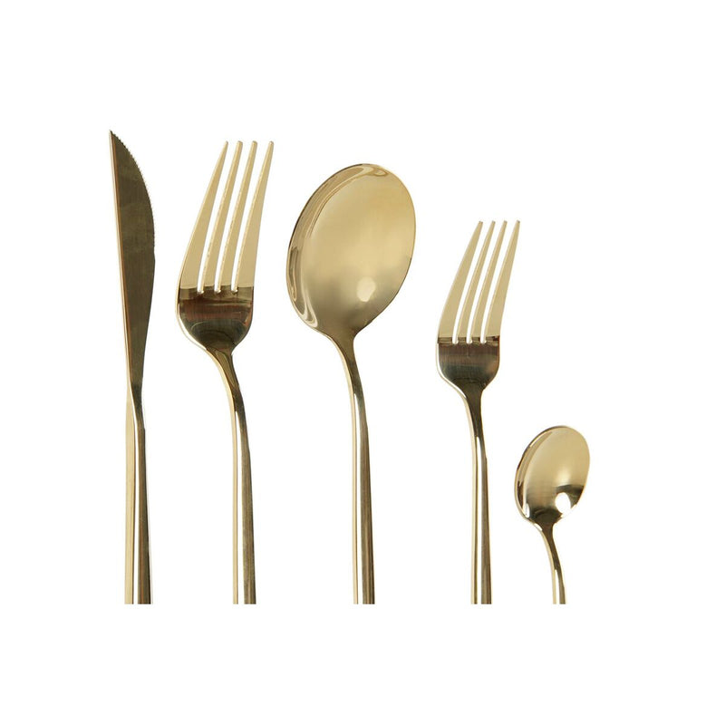 Bestik DKD Home Decor Gylden Rustfrit stål 3 x 1,5 x 13 cm 20 Dele