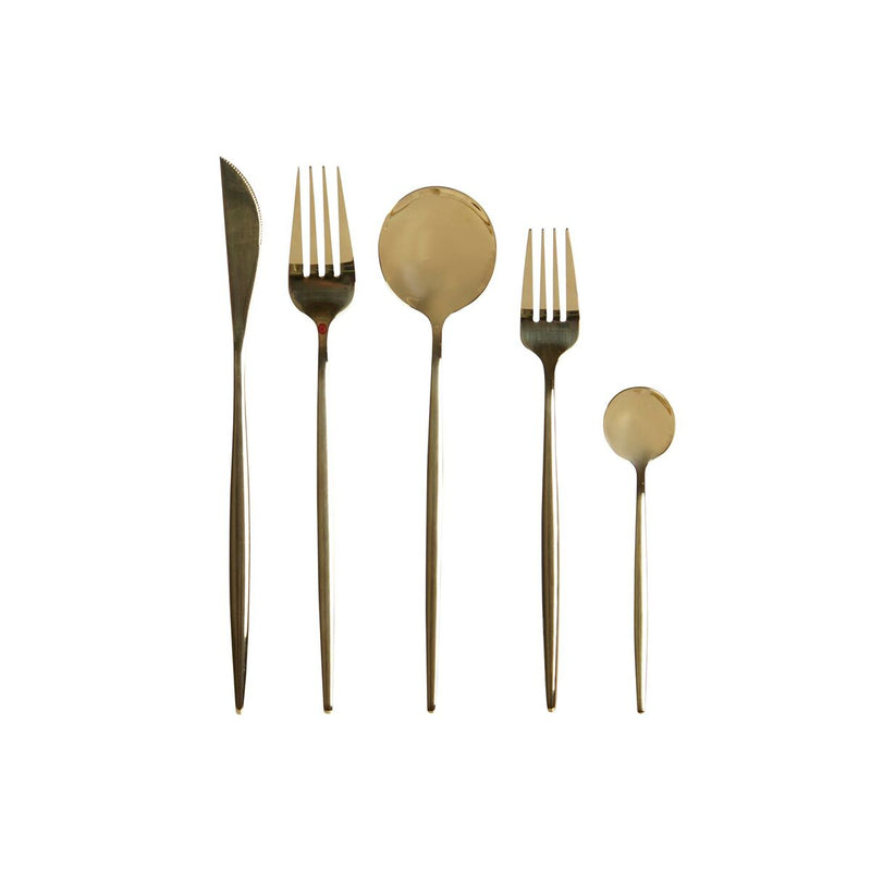 Bestik DKD Home Decor Gylden Rustfrit stål 3 x 1,5 x 13 cm 20 Dele