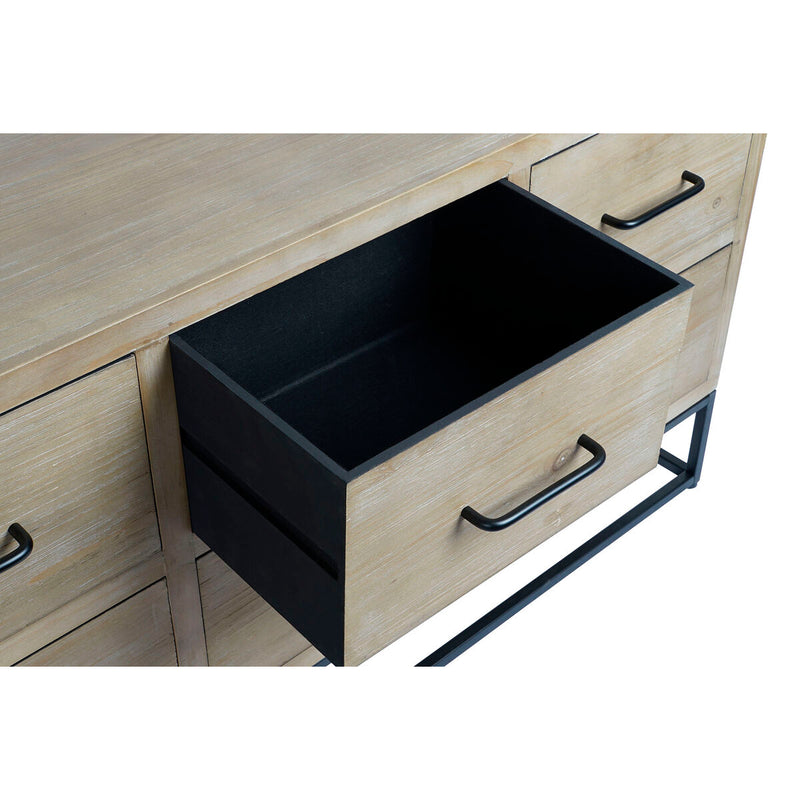 Skænk DKD Home Decor Sort Natur Metal Træ MDF 120 x 40 x 64 cm