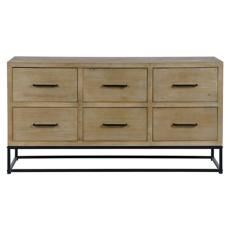 Skænk DKD Home Decor Sort Natur Metal Træ MDF 120 x 40 x 64 cm