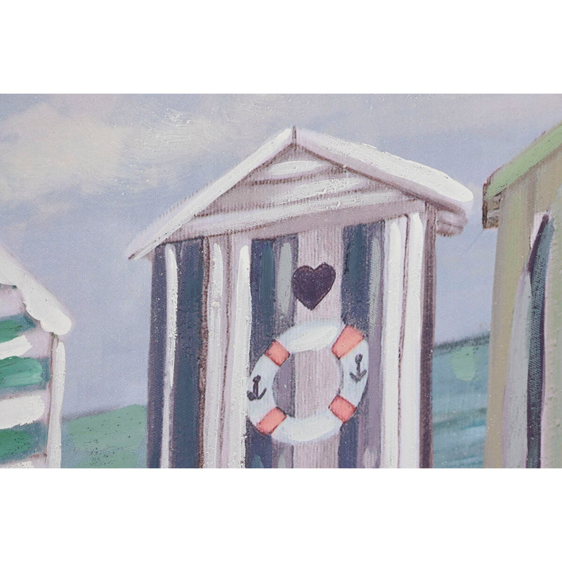 Lærred Home ESPRIT Lærred Træ MDF 120 x 3 x 60 cm Strand