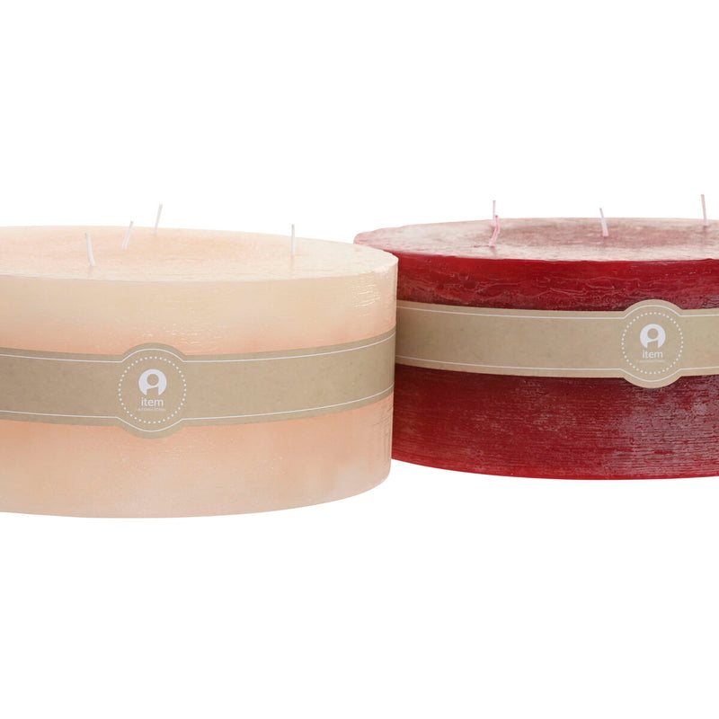 Stearinlys Home ESPRIT Rød Flødefarvet Jul 25 x 25 x 10 cm (2 enheder)