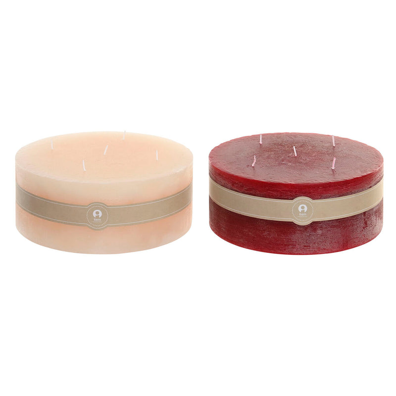 Stearinlys Home ESPRIT Rød Flødefarvet Jul 25 x 25 x 10 cm (2 enheder)