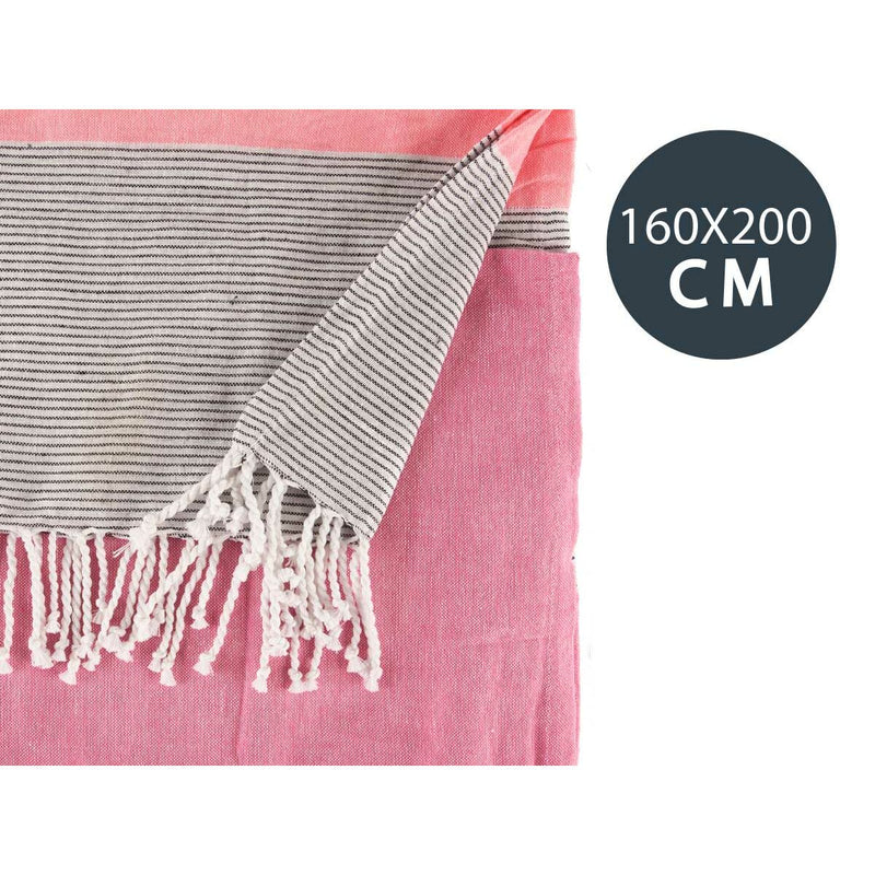 Multifunktionelt tæppe Gift Decor Pink 160 x 200 cm 40 x 9 x 8 cm Striber