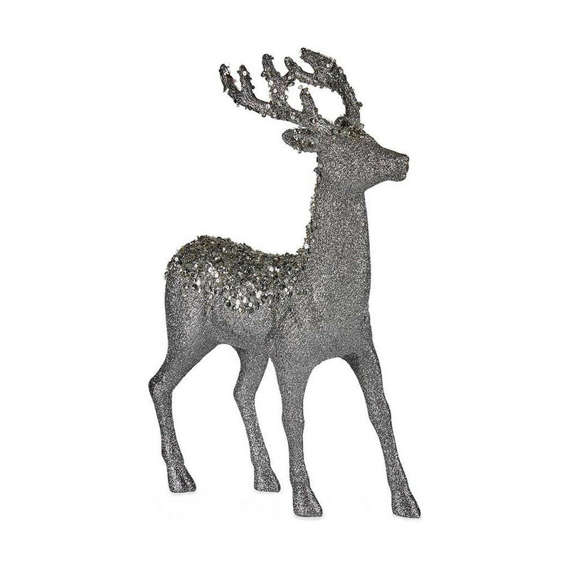 Julerensdyr Krist+ Hvid Sølvfarvet Sølv Rensdyr 15 x 45 x 30 cm