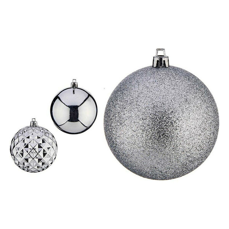 Julekugler Krist+ Sølvfarvet PVC Ø 8 cm 3 enheder