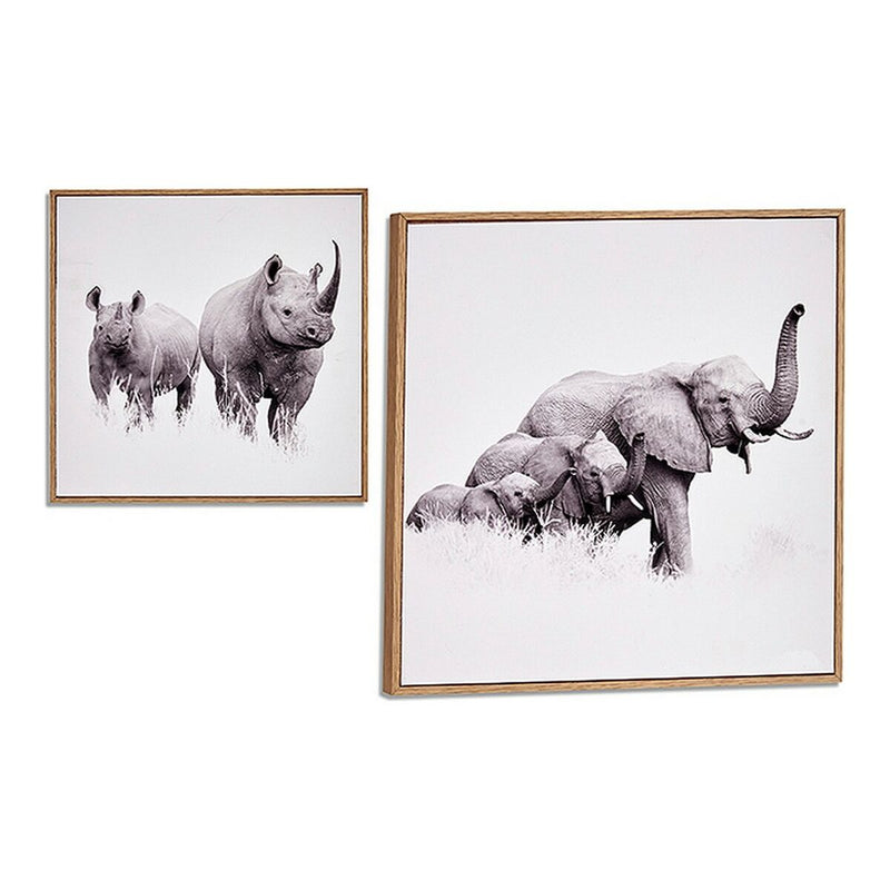 Maleri Gift Decor Brun spånplade 31 x 31 x 2 cm 31 x 2 x 31 cm Med ramme dyr