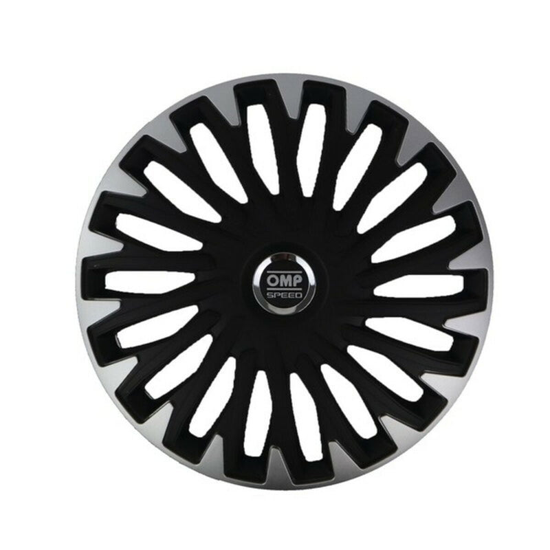 Hjulkapsel OMP OMPS07021412 Sort Sølvfarvet 14" (Refurbished C)