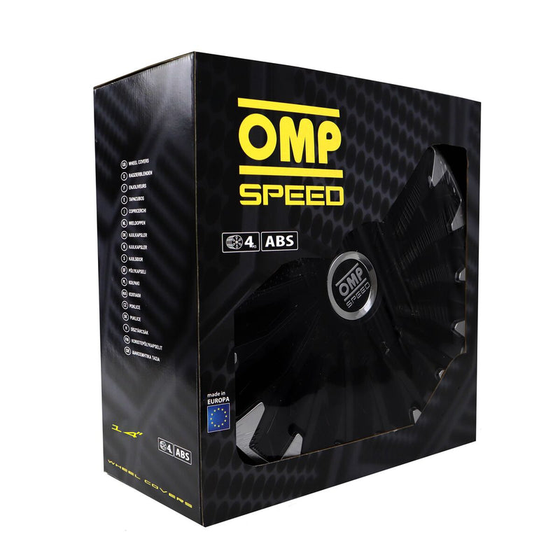 Hjulkapsel OMP OMPS07021412 Sort Sølvfarvet 14" (Refurbished C)