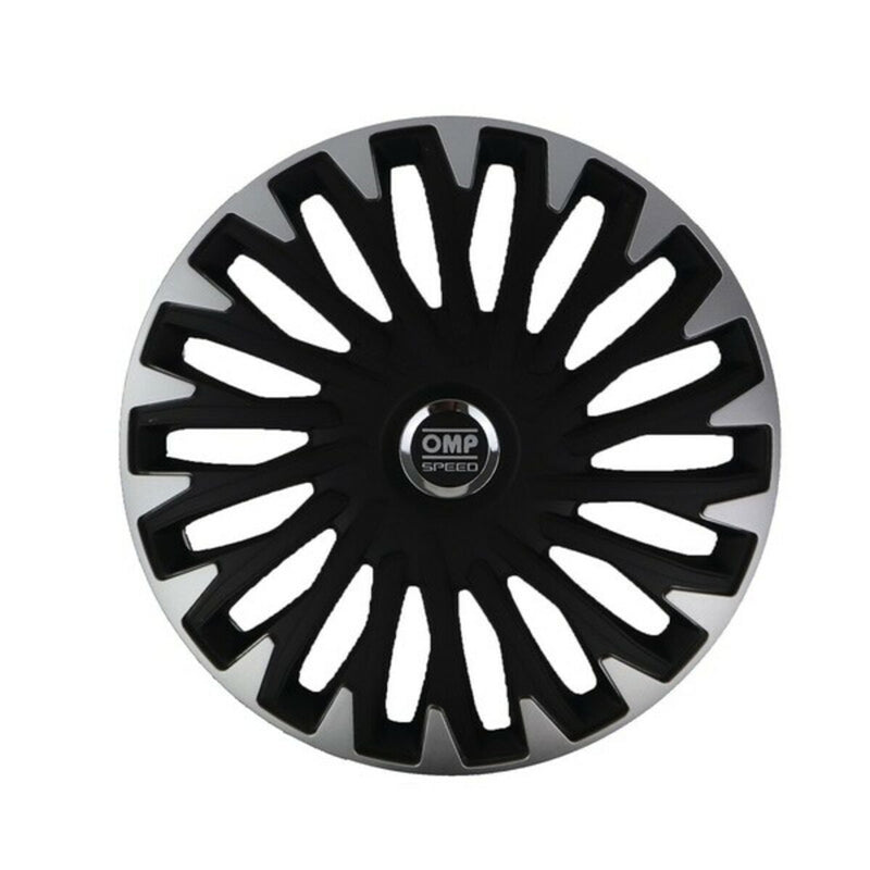 Hjulkapsel OMP OMPS07021412 Sort Sølvfarvet 14" (Refurbished C)
