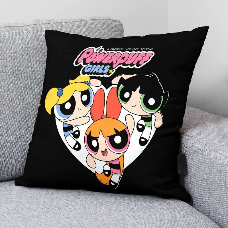 Pudebetræk Powerpuff Girls Powerpuff B Sort Multifarvet 45 x 45 cm