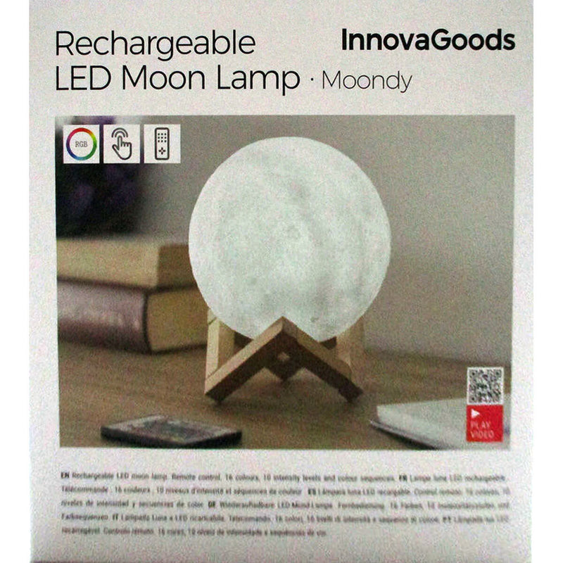 Genopladelige LED-Lampe Måne InnovaGoods Moondy Hvid 1,5 W 3,7 V (1 enheder) (Refurbished B)