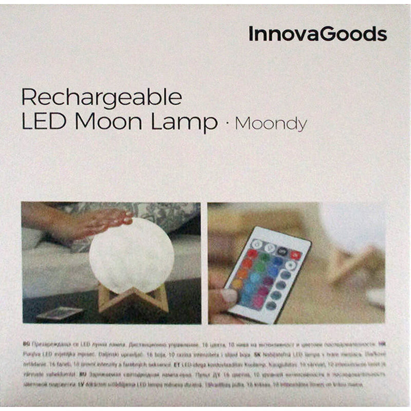 Genopladelige LED-Lampe Måne InnovaGoods Moondy Hvid 1,5 W 3,7 V (1 enheder) (Refurbished B)