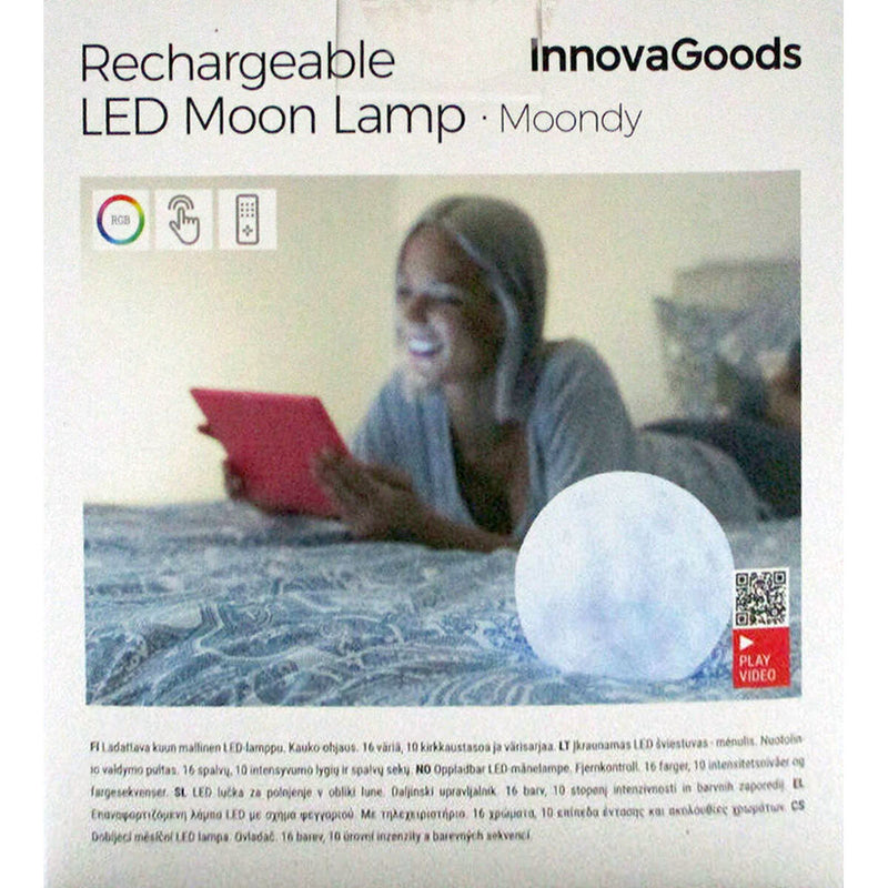 Genopladelige LED-Lampe Måne InnovaGoods Moondy Hvid 1,5 W 3,7 V (1 enheder) (Refurbished B)